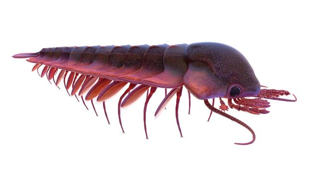 3D Rendered Animation of a Sanctocaris swimming