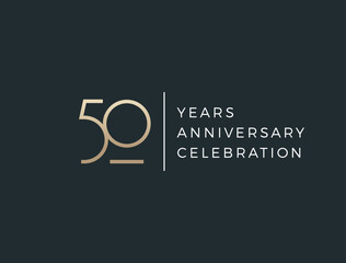 Fifty years celebration event. 50 years anniversary sign. Vector design template.
- 548935420