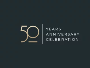 Foto op Canvas Fifty years celebration event. 50 years anniversary sign. Vector design template.  © lettett