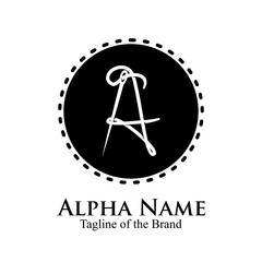 Abstract Initial Letter A for Tailor logo, thread and needle. vector illustration best logo design.