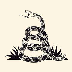 Dont tread on me flag. Rattlesnake illustration.
- 548935852