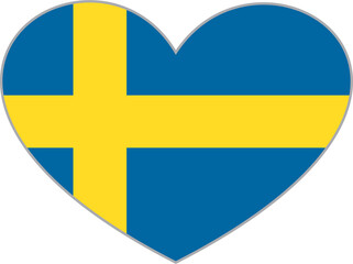 Obraz premium Sweden flag heart shape PNG 22