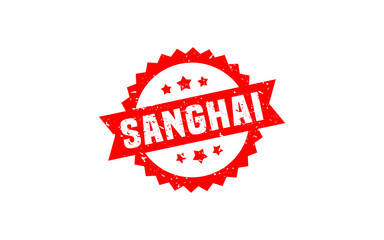 SANGHAI CHINA rubber stamp with grunge style on white background