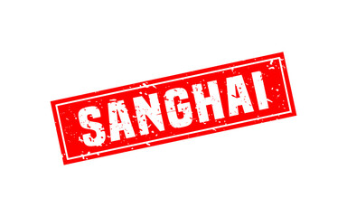 SANGHAI CHINA rubber stamp with grunge style on white background