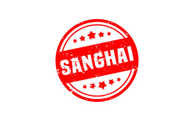 SANGHAI CHINA rubber stamp with grunge style on white background
