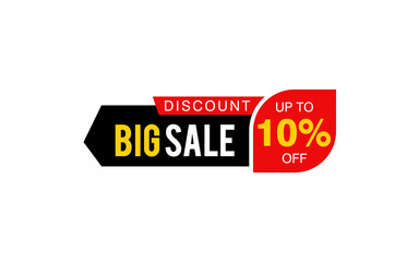 10 Percent discount offer, clearance, promotion banner layout with sticker badge.