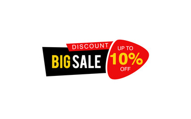 10 Percent discount offer, clearance, promotion banner layout with sticker badge.