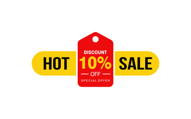 10 Percent discount offer, clearance, promotion banner layout with sticker badge.