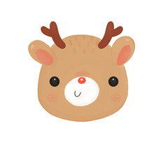 Cute Deer cartoon transparent background.