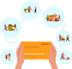 Donation And Volunteer Work Flat Concept