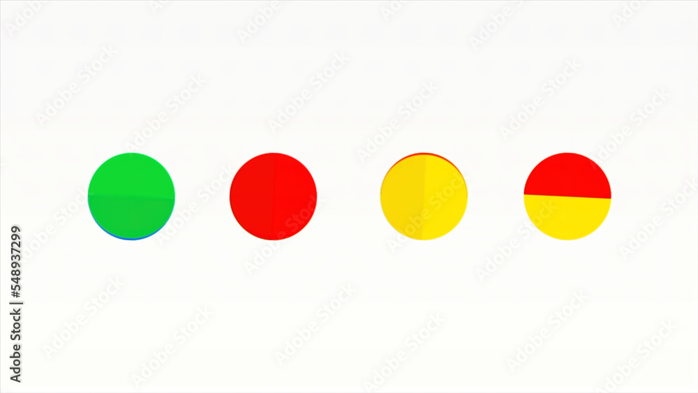 Poster white background. motion.bright circles change color very quickly in animation.
