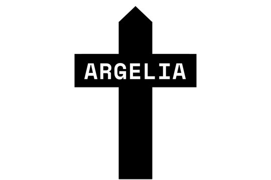 Argelia: Illustration eines schwarzen Kreuzes mit dem Vornamen Argelia