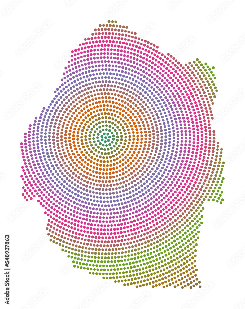 Poster swaziland dotted map. digital style shape of swaziland. tech icon of the country with gradiented dot