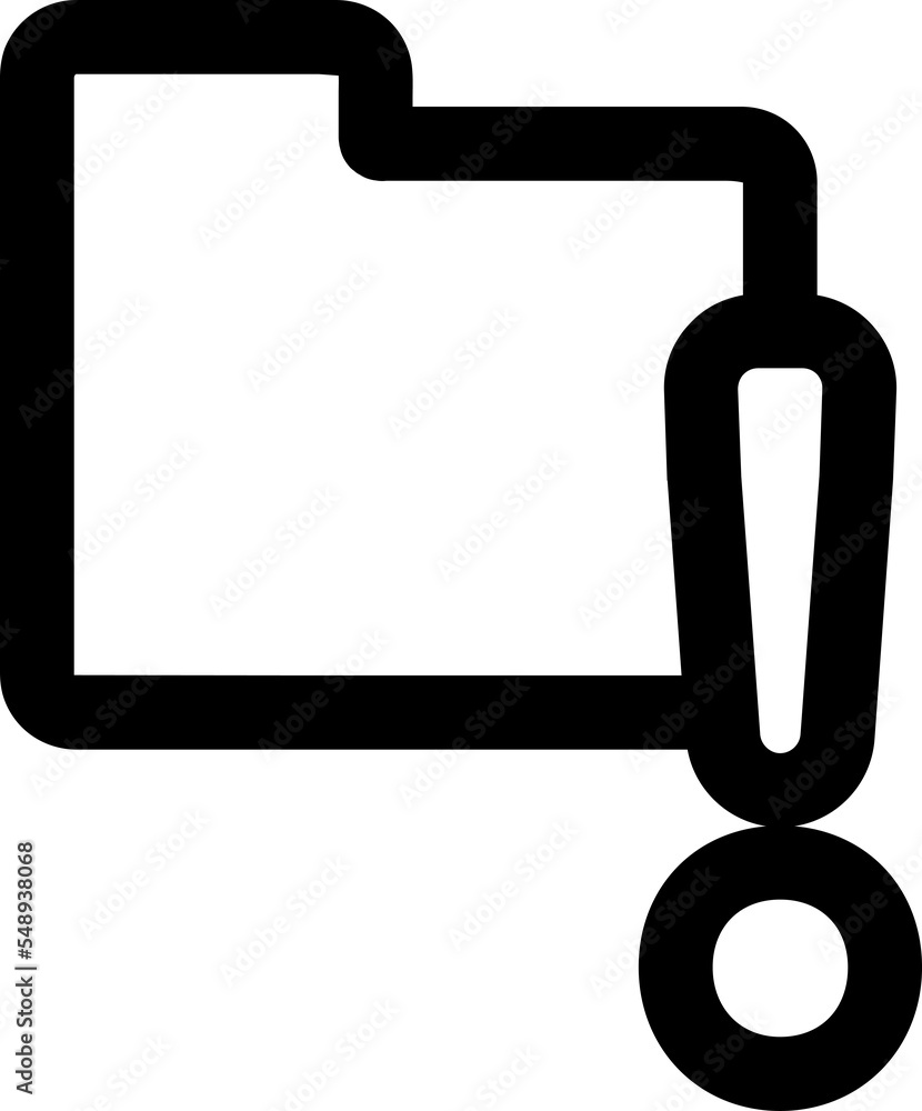 Poster warning file folder outlined icon