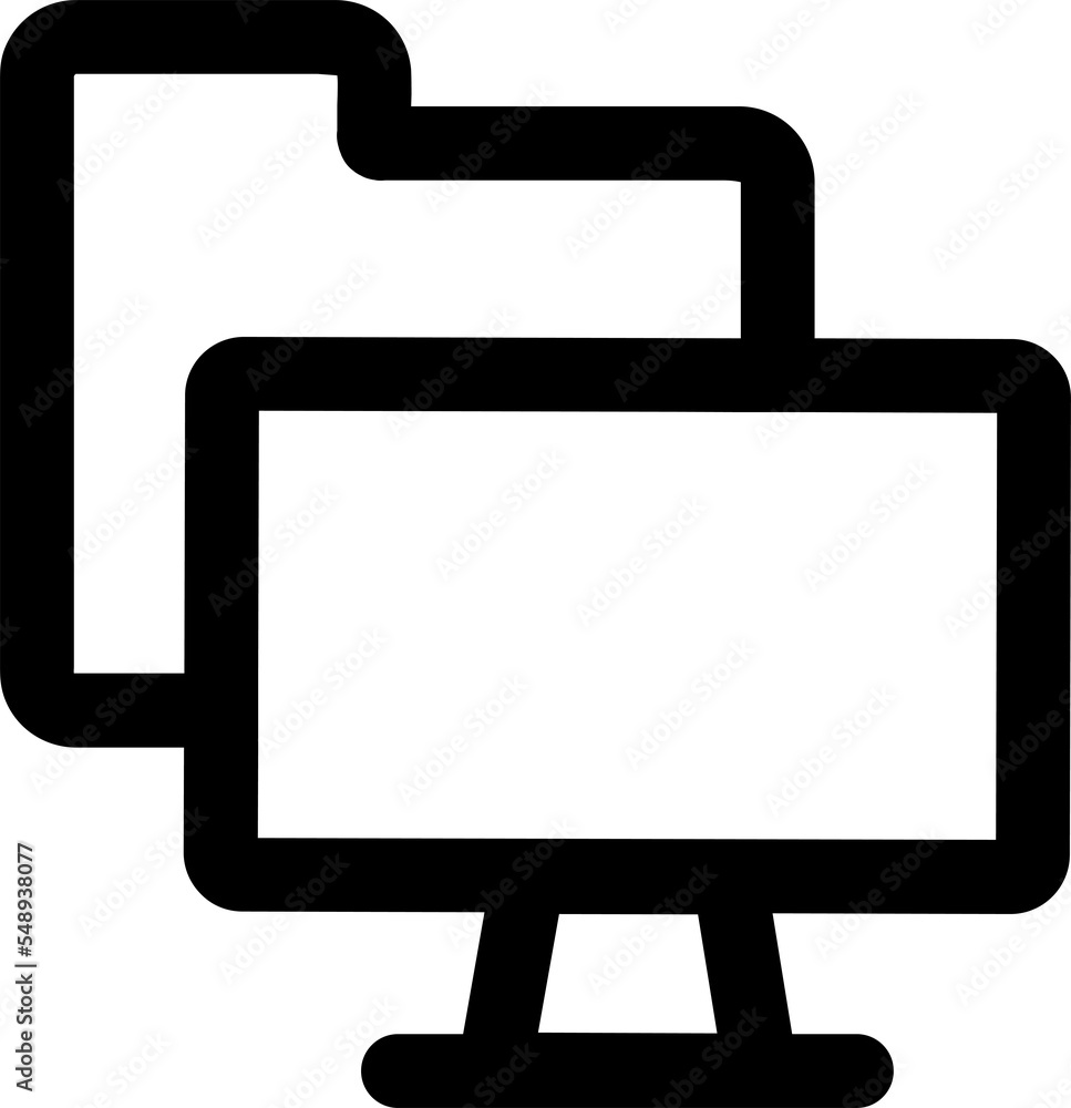 Poster computer file folder outlined icon