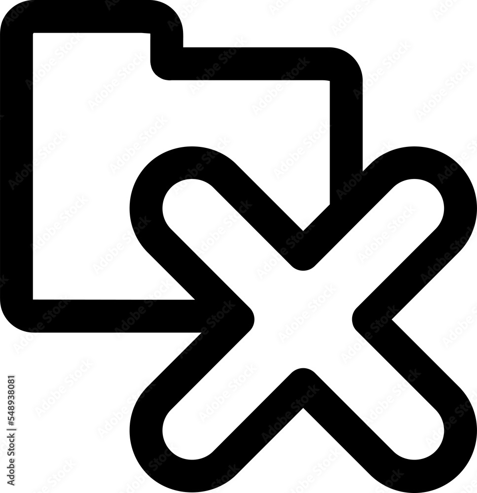 Poster delete file folder outlined icon