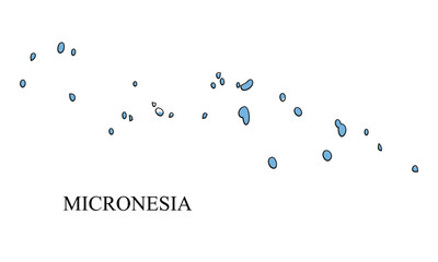 Micronesia map vector illustration. Global economy. Famous country. Oceania region. Polynesian island. Micronesian