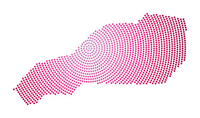 Little Stirrup Cay dotted map. Digital style shape of Little Stirrup Cay. Tech icon of the island with gradiented dots. Attractive vector illustration.