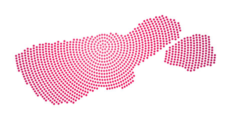 Madre de Dios Island dotted map. Digital style shape of Madre de Dios Island. Tech icon of the island with gradiented dots. Charming vector illustration.
