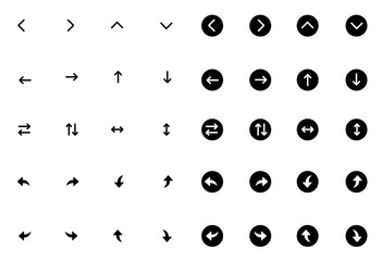 Set of Arrow Icons. Pack Vector pictogram set. UX infographics, web, apps or business presentation. Sign and symbol collection.