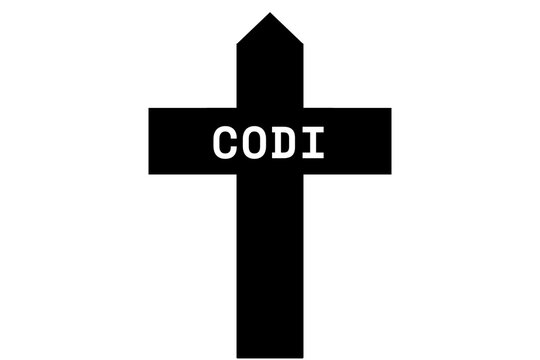 Codi: Illustration eines schwarzen Kreuzes mit dem Vornamen Codi
