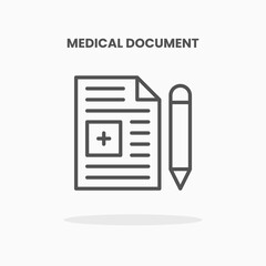 Medical Document icon vector illustration line style. Great design for web, app and more. Editable Stroke and pixel perfect.