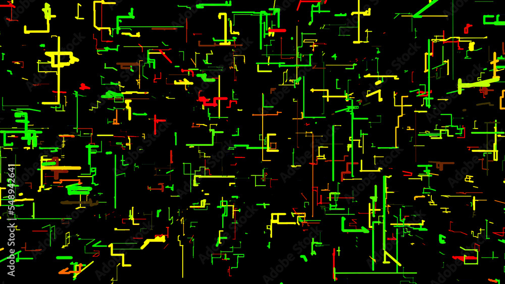 Aufkleber moving lines in schematic pattern. motion. colorful schematic pattern of lines in technological styl