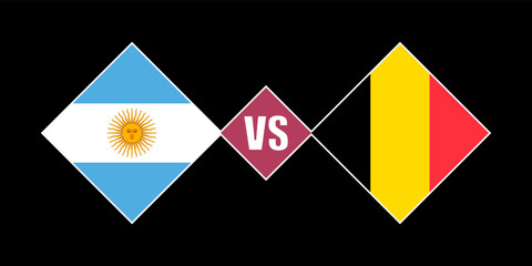Argentina vs Belgium flag concept. Vector illustration.