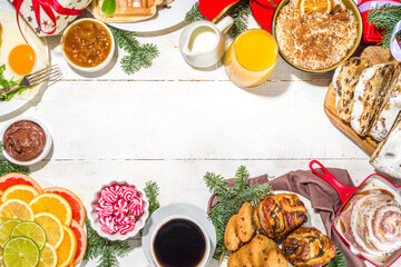 Festive Christmas morning breakfast