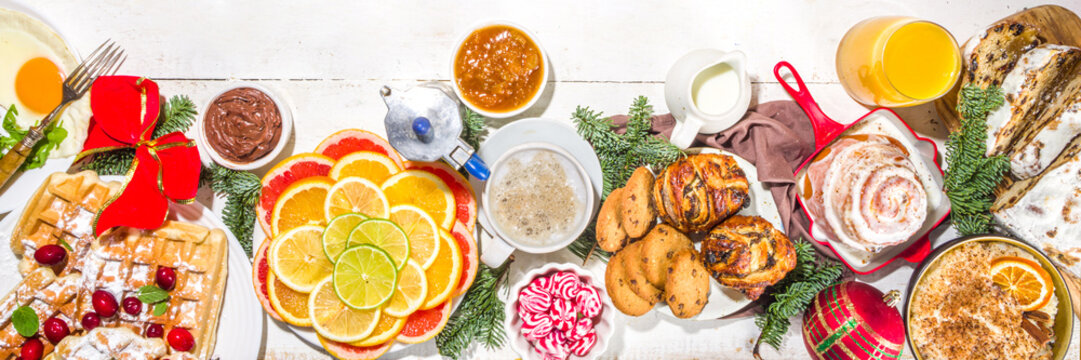 Festive Christmas morning breakfast