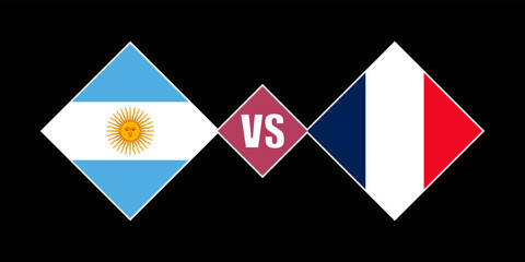 Argentina vs France flag concept. Vector illustration.