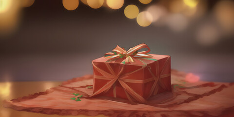 christmas gift box, Made by AI, Artificial Intelligence
