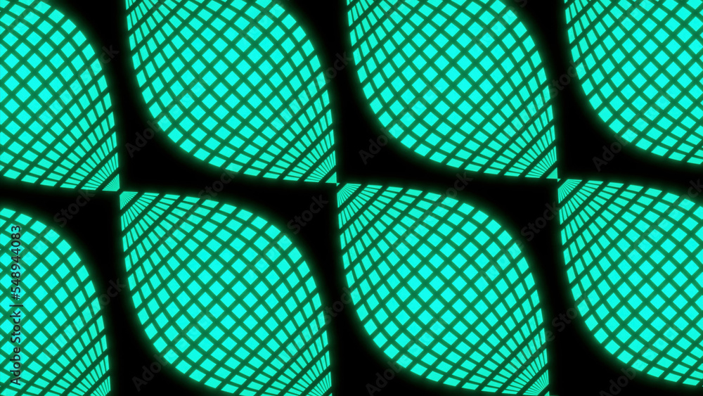 Poster abstract grid surface in wavy motion. design. flowing in diagonal direction turquoise baids pattern 