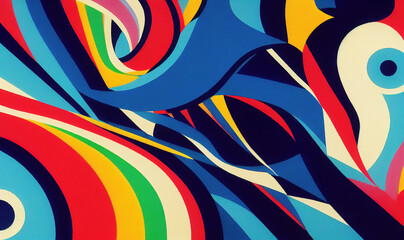 Abstract wild colorful lines as seamless wallpaper background