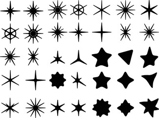 Isolated on a white background star symbols.