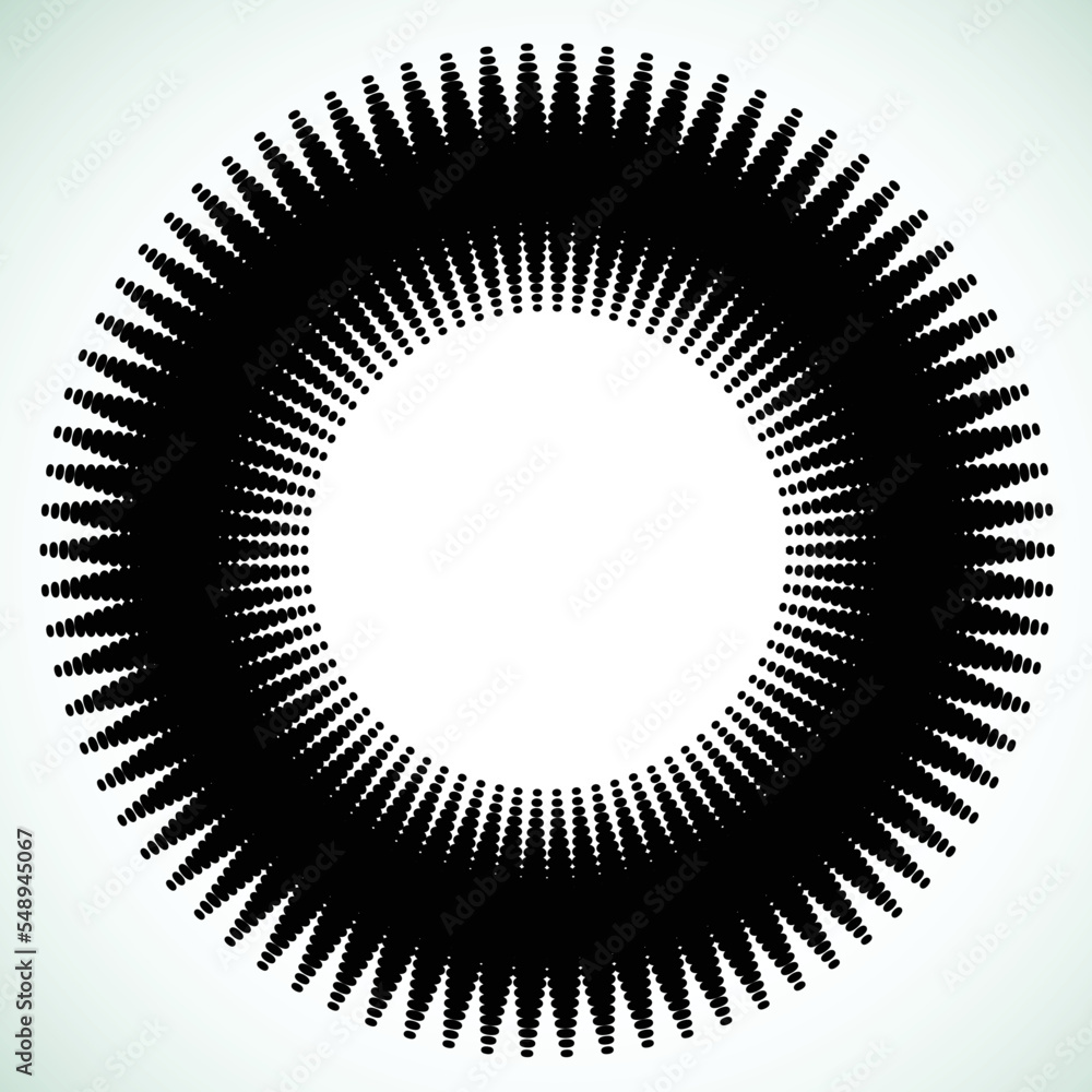 Poster halftone dots in circle form. round logo . vector dotted frame . design element