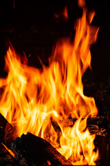 Fire Pit at night showing glowing embers