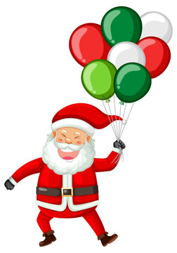 Santa Claus holding balloon