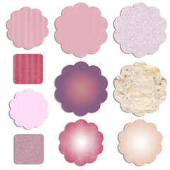 verschiedene Papier Etiketten