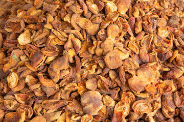 close-up organic dried apricots,healthy apricots dried in the sun,healthy dried fruit.