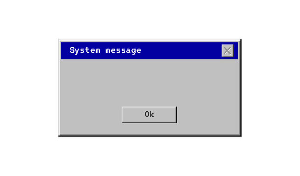 Retro computer window. Old user interface warning message. Retro browser and error message popup