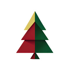Obraz premium Flat Christmas tree cartoon wallpaper. Modern flat design in winter. Minimalist winter wallpapers