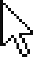 Flat style illustration of computer mouse pointer pixel art isolated
