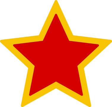 Flat style illustration of red star icon isolated