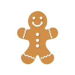 Flat Christmas Gingerbread Man cartoon wallpaper. Modern flat design in winter. Minimalist winter wallpapers