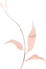 Watercolor autumn leaf branch illustration