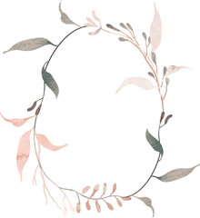 Watercolor autumn leaf wreath illustration