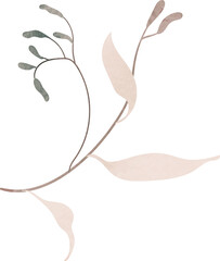 Watercolor autumn leaf branch illustration