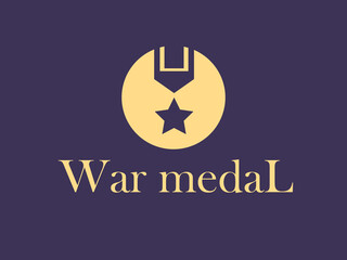 Fototapeta premium medal veteran decorative logo .Trendy flat veteran icon from army and war 