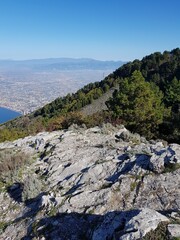 View of the city of Pompeii Italy from the mountain